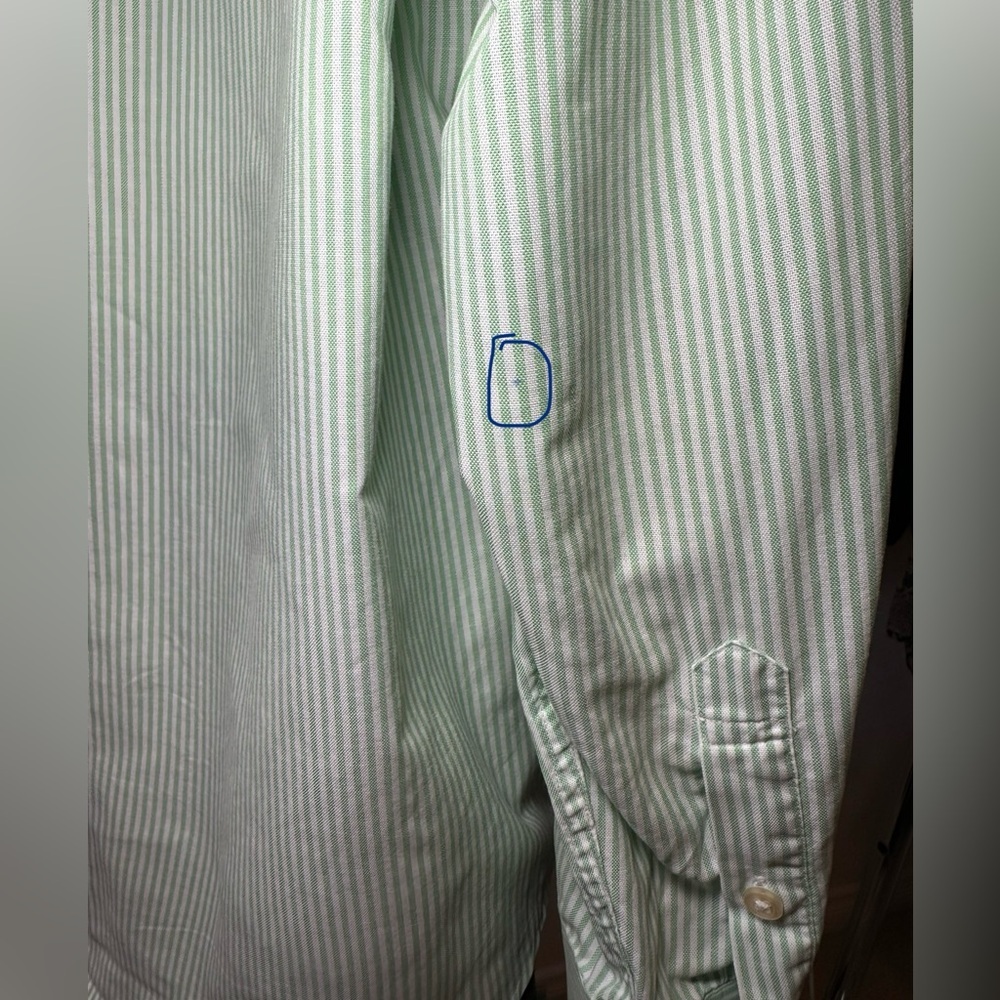 Tommy Hilfiger Green Striped Button Up Shirt - Picture 10 of 10
